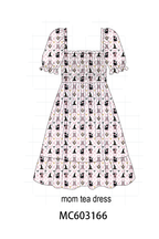Pink Cat Print Mom Dress