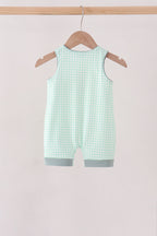 Green Pumpkin Embroidery Gingham Jon Jon