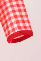 Red Football Smocked Gingham Bubble