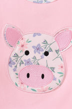 Pink Piggy Applique Bloomer Set