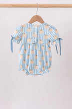 Blue Pumpkin Embroidery Ruffle Bubble