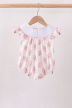 Pink Touchdown Smocked Ruffle Bubble