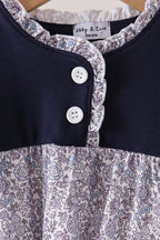 Navy Floral Gown