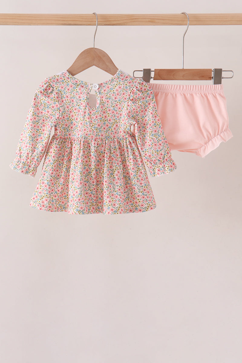 Floral Smocked Lace Bloomer Set