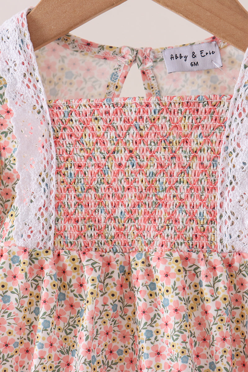 Floral Smocked Lace Bubble