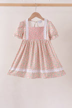 Floral Smocked Lace Dress