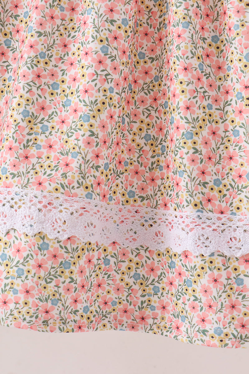 Floral Smocked Lace Dress