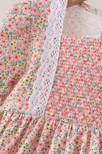 Floral Smocked Lace Dress