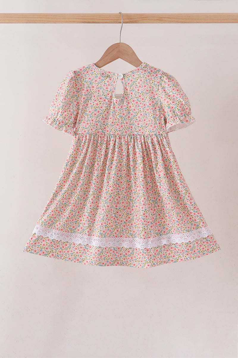 Floral Smocked Lace Dress