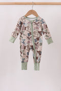Camouflage Hunting Bamboo Zipper Romper