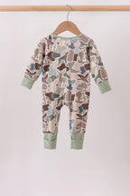 Camouflage Hunting Bamboo Zipper Romper