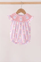 Purple Ghost Smocked Ruffle Bubble