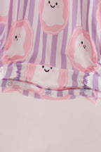 Purple Ghost Smocked Ruffle Bubble