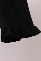 Purple Spooky cute Smocked Ruffle Shorts Set