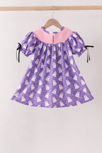 Purple Spooky Cute Smocked Dress