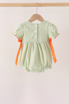 Green Pumpkin Smocked Ruffle Bubble