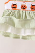 Green Pumpkin Smocked Bloomer Set
