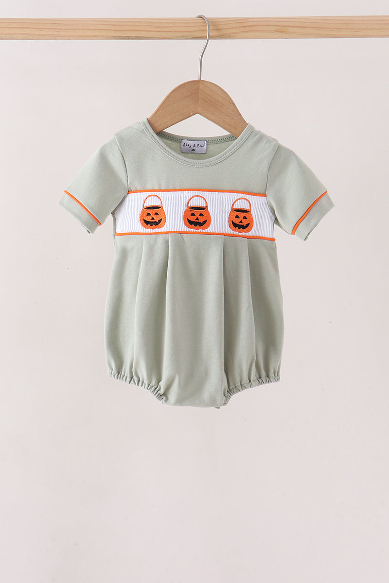 Green Pumpkin Smocked Bubble