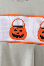 Green Pumpkin Smocked Bubble