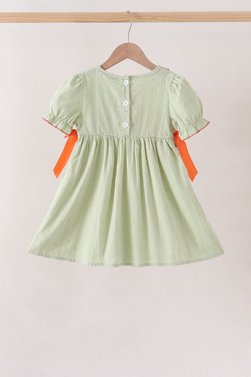 Green Pumpkin Smocked Dress