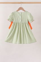 Green Pumpkin Smocked Dress