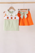 Green Pumpkin Smocked Skorts Set