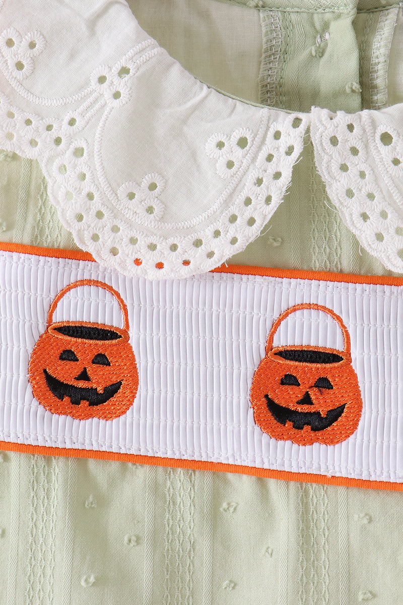 Green Pumpkin Smocked Skorts Set