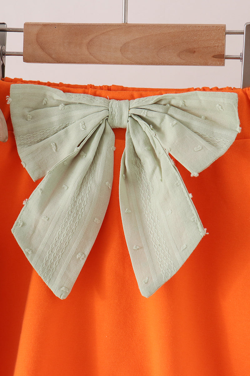 Green Pumpkin Smocked Skorts Set