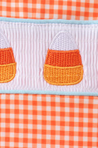 Orange Candy Smocked Gingham Jon Jon