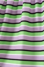 Purple witch embroidery bow stripe dress