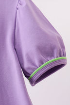 Purple witch applique dress