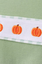 Green Pumpkin Embroidery Shorts Set