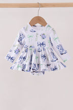 Blue Bow Boots Bubble