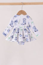 Blue Bow Boots Bubble