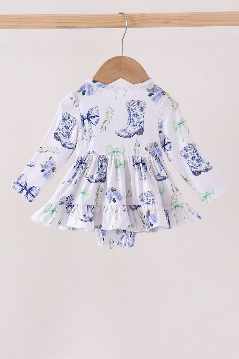 Blue Bow Boots Bubble