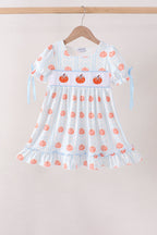 Blue Pumpkin Embroidery Ruffle Dress