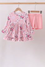 Pink Floral Bamboo Pants Set