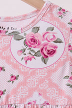 Pink Floral Bamboo Pants Set