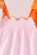 Pink Gingham Candy Corn Bloomer Set