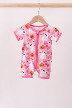 Pink Ghost Bamboo Romper