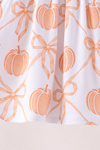 Coral Pumpkin Bow Bamboo Set