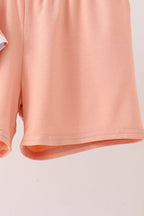 Coral Pumpkin Bow Bamboo Set