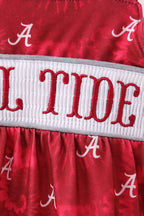 Maroon Alabama Roll Tide Smocked Bubble