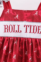 Maroon Alabama Roll Tide Smocked Ruffle Shorts Set