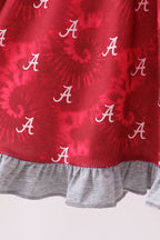 Maroon Alabama Roll Tide Smocked Ruffle Dress