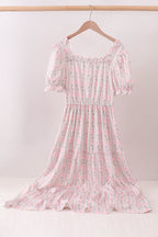 Pumpkin Bow Embroidery Mom Tiered Dress