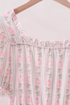 Pumpkin Bow Embroidery Mom Tiered Dress