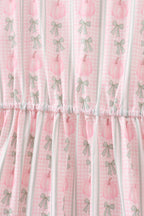Pumpkin Bow Embroidery Mom Tiered Dress