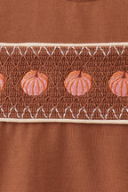 Brown Pumpkin Smocked Top