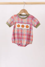 Camel Pumpkin Embroidery Plaid Bubble